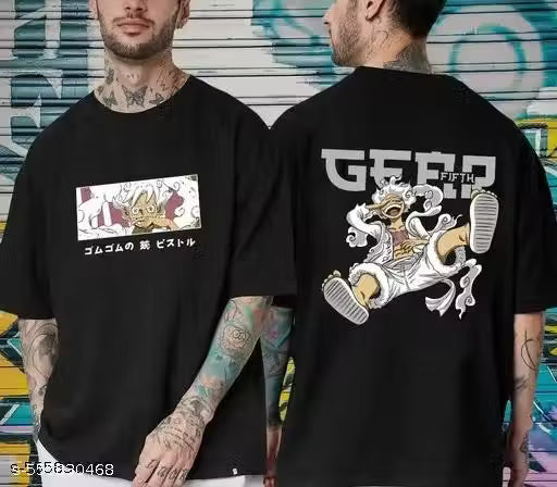 Men’s Oversized Printed Round Neck T-Shirt | Casual Cotton Blend Short Sleeve Tee