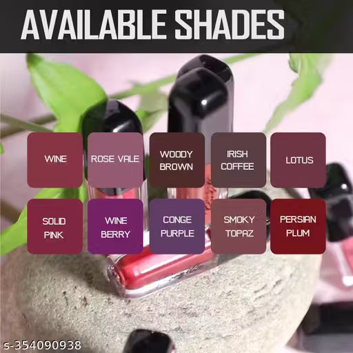 Ronzille Long Lasting Waterproof Non-Transfer Liquid Matte Lipstick – Set of 10