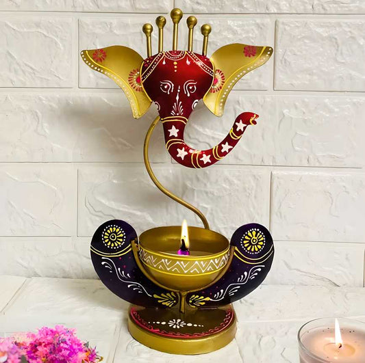 Handcrafted Ganesha Tealight Candle Holder – Spiritual Home Decor by Elitemaart Store