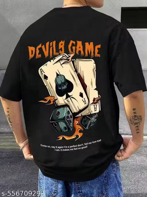 Men’s Oversized Printed T-Shirt | Cotton Blend | 3/4 Sleeve Casual Tee