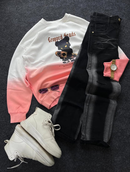 Trendy Casual Outfit Combo | Sweatshirt, White Jeans, Sneakers & Accessories | ELITE MAART