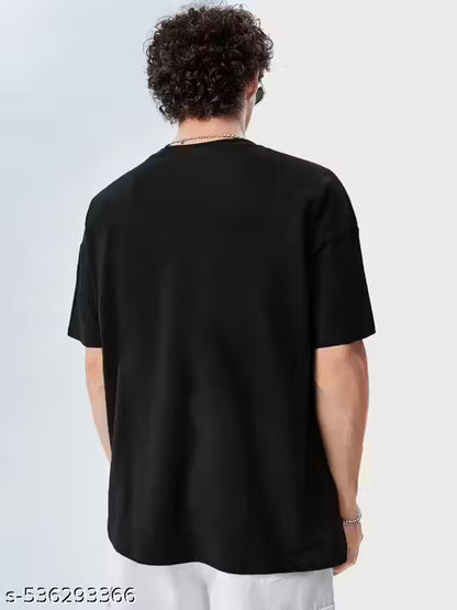 Sixteenlines Gothic Printerd Round Neck Black Colour Oversize T-Shirt
