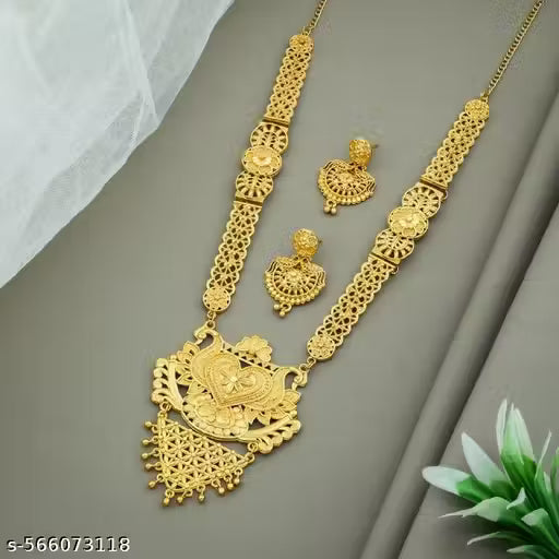 Combo Jewellery Set for Women &amp; Girls | Buy 1 Get 1 Free | Bridal Gold Plated Necklace, Earrings &amp; Maangtika | Traditional Wedding &amp; Festive Jewellery