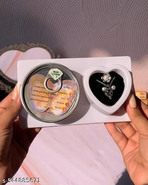 Love Wish White Pearl Kit | Pearl Pendant Necklace with Earrings &amp; Ring | Romantic Valentine Gift for Girlfriend – EliteMaart