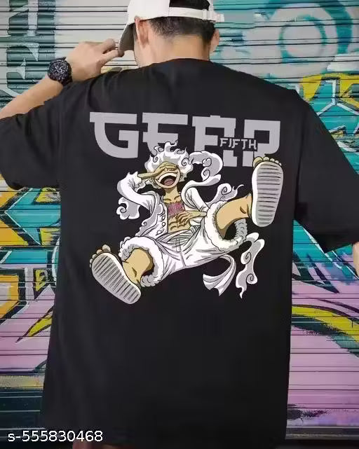 Men’s Oversized Printed Round Neck T-Shirt | Casual Cotton Blend Short Sleeve Tee