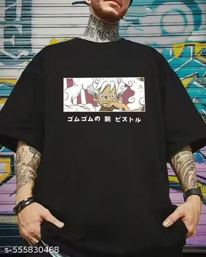 Men’s Oversized Printed Round Neck T-Shirt | Casual Cotton Blend Short Sleeve Tee