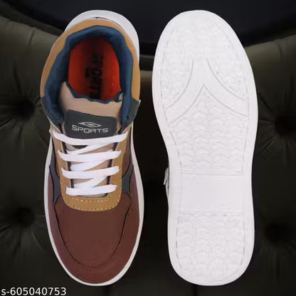 Men’s High-Top Sneakers for Casual Wear, Street Fashion, Travel &amp; Daily Use | Lace-Up Sports Shoes with Strong Grip, Breathable Canvas Upper &amp; Modern Design